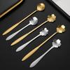 Stainless Steel Long Handle Stirring Spoon Milk Powder Coffee Spoon Dessert Spoon Creative Golden Small Spoon Small Round Spoon