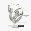 Stainless Steel Metal Geometric Line Open Rings For Women Vintage Gold Color Irregular Adjustable Finger Ring Aesthetic Jewelry
