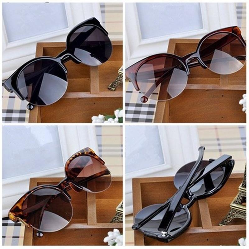 Stylish Semi-circular Frame Sunglasses Retro Cat Eye Women Sunglasses With Uv400 Protection