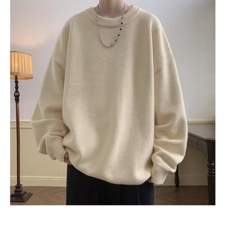 Korean Style Winter Pullovers for Men Autumn Winter Thickened Loose Sweaters Trendy Hong Kong Japanese Style