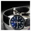 Casio EDIFICE 100 meters waterproof quartz movement leather strap Japanese and Korean watch men's watch blue dial EFB-106L-2AVUPR