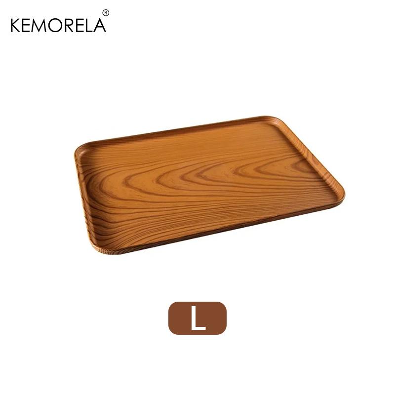 Pallet Rettangolare Nordico in Plastica Colori Legno Imitazione Vassoio Frutta Caffè Vassoio Portaoggetti Piatto da Pranzo Vassoio da Servizio per la Casa Vassoio da Tè