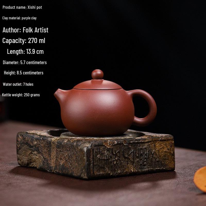 Handmade Yixing Zisha Purple Clay Teapot Set - Original Xishi Design