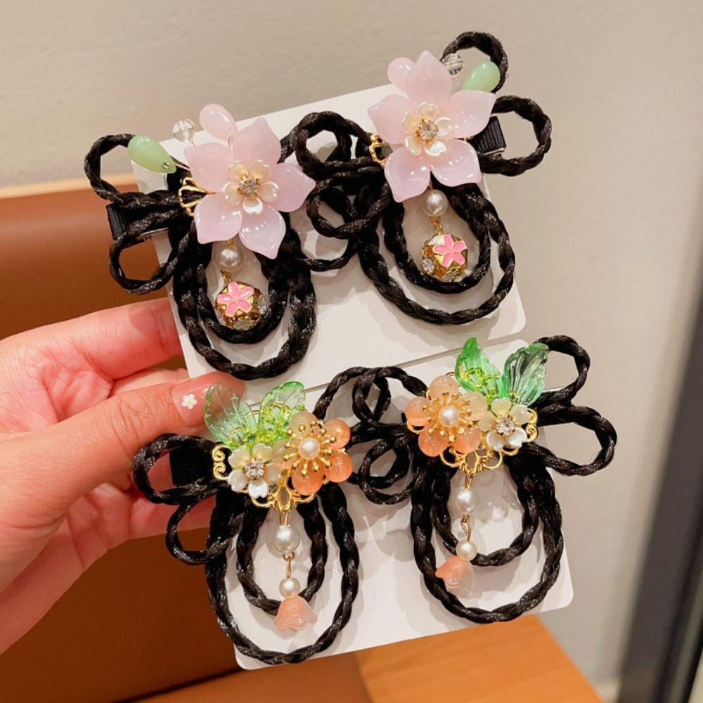 Tassels Chinese New Year Headwear Red Ancient Style Hairpin Lovely Hanfu Hair Sticks  Baby