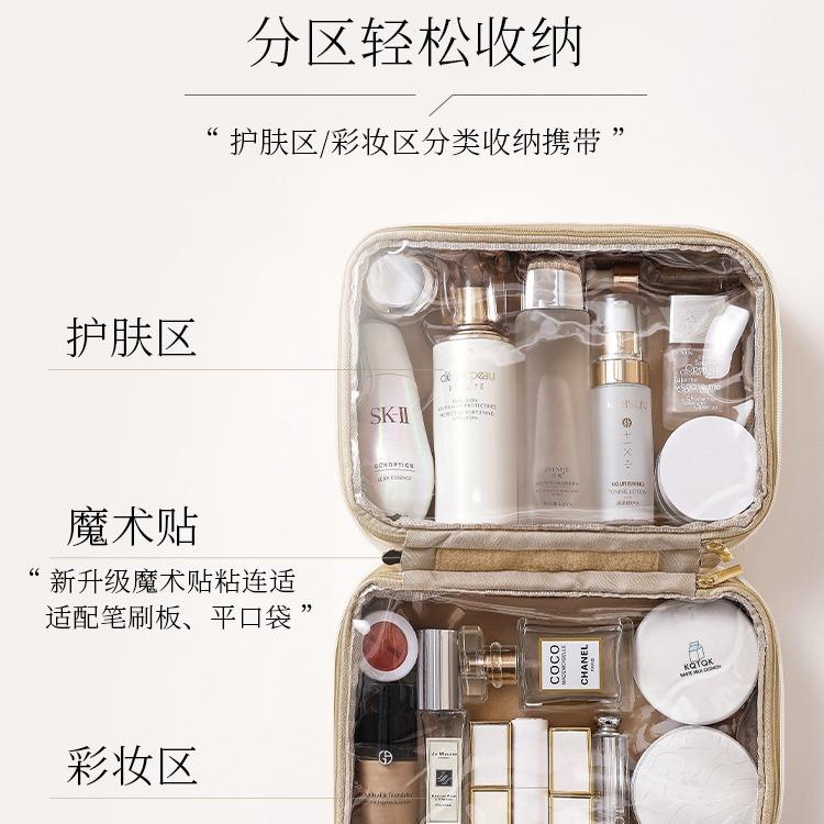 2026New small square cosmetic bag, large-capacity makeup organizer for women, stylish travel toiletry bag