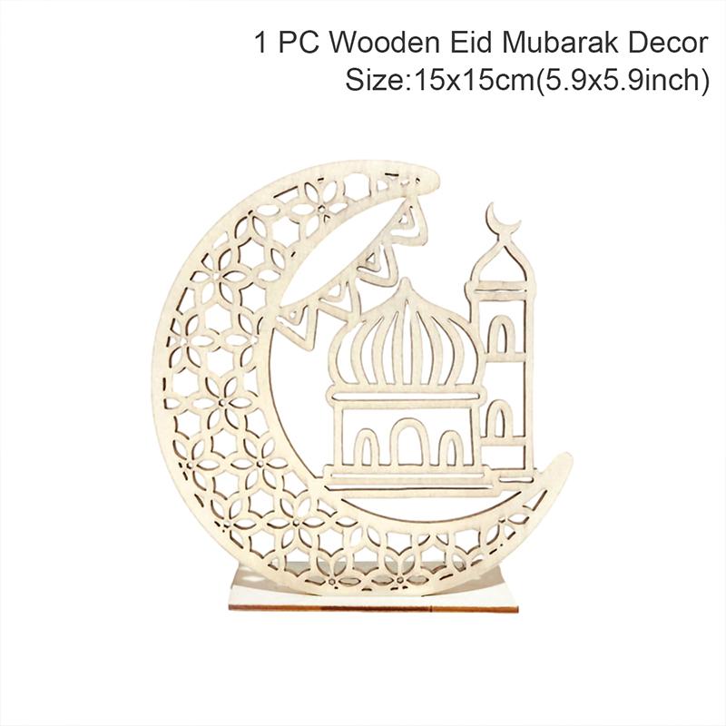 Ramadan Night Lights Star And Moon Wooden Festival Craft Lamps Muslim Eid Party Decoration Candles Atmosphere Lights
