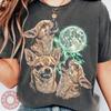 Drei Chihuahua Mond Shirt und Kinder T-Shirt, Lustiges Heulende Chihuahuas T-Shirt und Kinder T-Shirt, Parodie Grafik T-Shirt, Hundemama Papa Geschenk Anthrazit