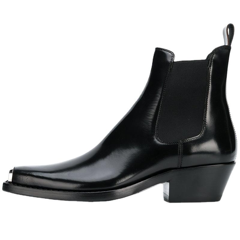 Men's Chelsea Square-Toe Iron Toe Boots - British Martin Trend