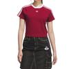 Adidas Originals 3 Stripes Raglan Sleeve T Shirt Women's Burgundy KF0314