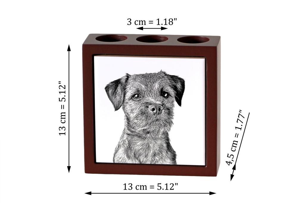 Border Terrier – Pen holder with a dog, desk organizer with a print | Art-Dog