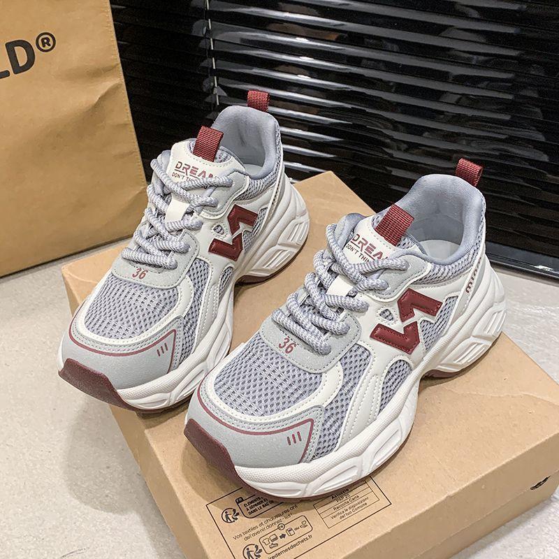Fashion sports women's shoes casual muffin heightening dad shoes spring and autumn new versatile lightweight trendy shoes