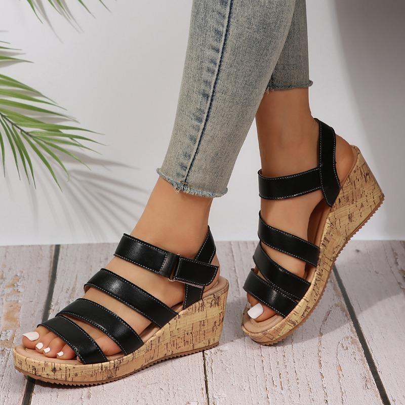Slope Heel Sandals Women Summer New Velcro Sandals