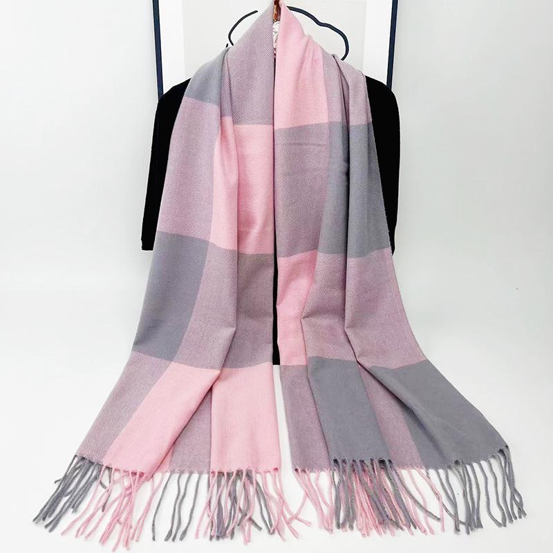 

Осенне-зимний клетчатый снуд с кисточками: Толстая шаль из искусственного кашемира