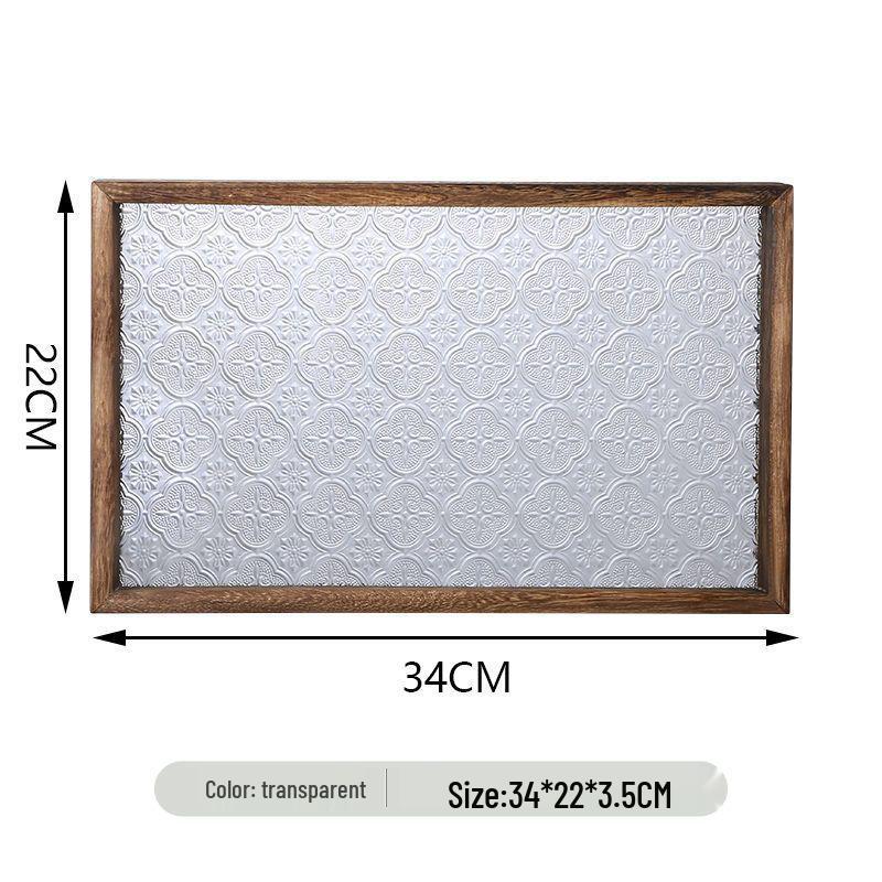 Retro Begonia Rectangular Wooden Tray for Kitchen & Dining - Dessert Plate, Teacup & Fruit Tray