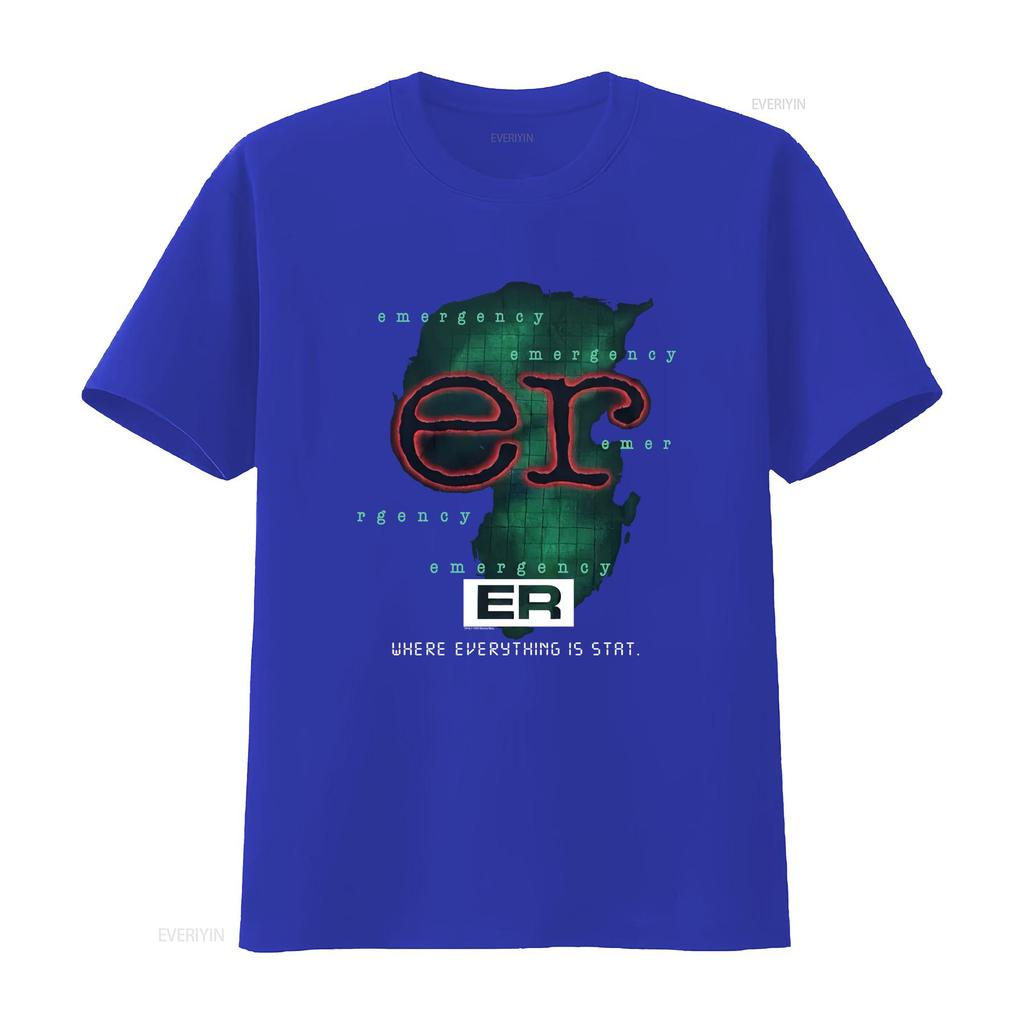 Tricou TV Show de Urgență ER Bumbac Negru Adult S XL UB vintage Spălat Confortabil Versatil streetwear modă grafic