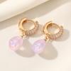 1 Pair Luxurious Water Drop Shape Imitation Pearls Dangle Earrings for Women Cubic Zirconia Jewelry Daily Wedding Party Accessories