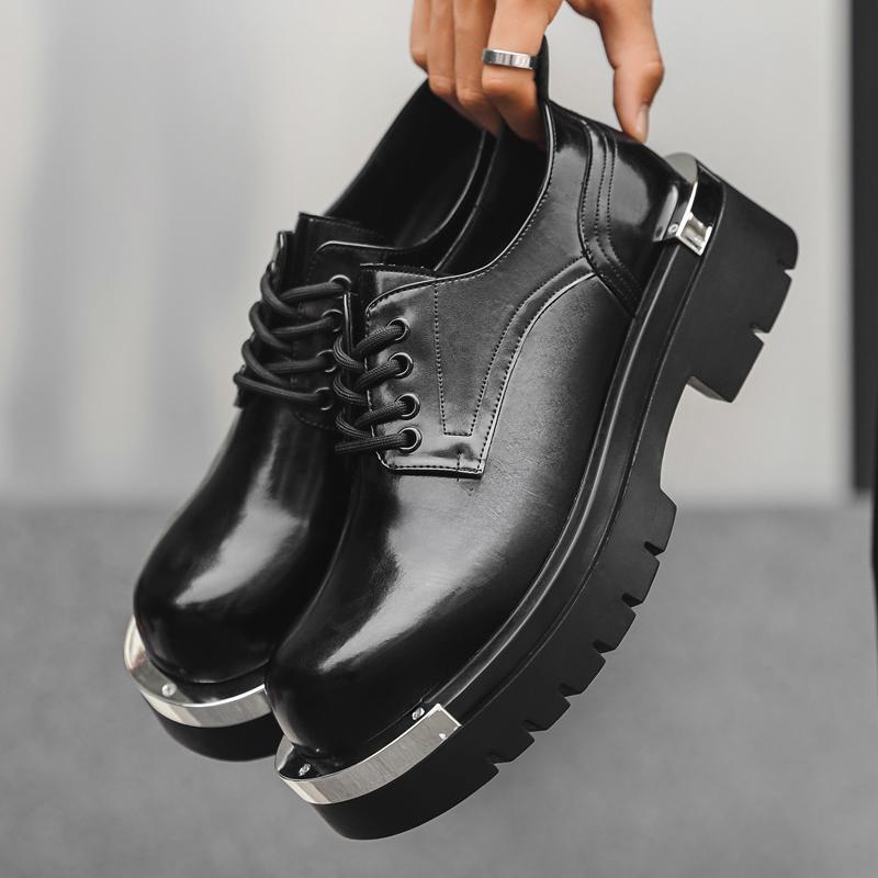 Fashion Leather Shoes For Man Platform Genuine Leather Big Size Shoes High Quality Designer Formal Platform Casual Shoes Outdoor