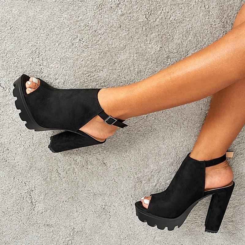 Dámské boty Letní platformové gladiátorské sandály Vysoké podpatky Pásek Lodičky Boty s přezkou Módní dámské boty Vysoké podpatky Zapatos