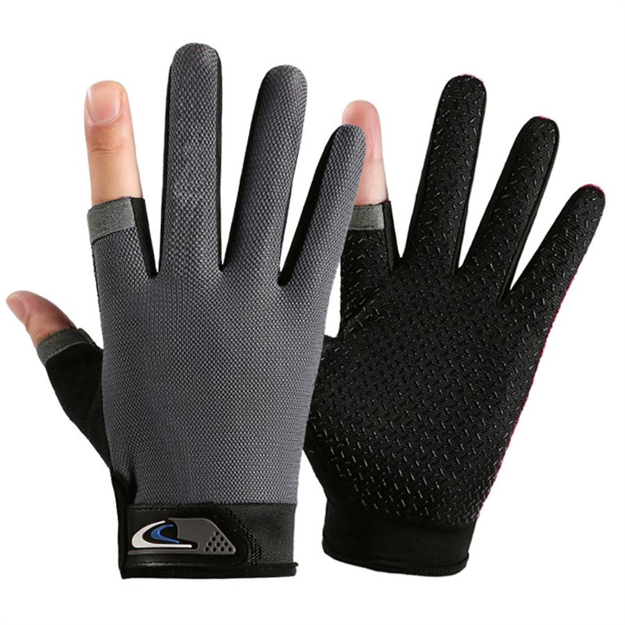 2-Finger Exposed Fishing Gloves, Anti-Slip Breathable Touchscreen Outdoor Sports Gloves
