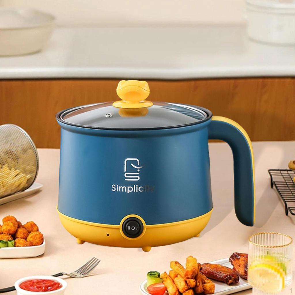 Elektrischer Topf 1,8L Shabu Nudelkocher für Nudeln Reis College Blau