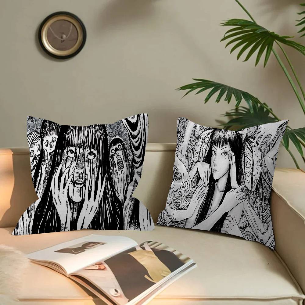Japanese Junji Ito Tomie Pillow Gift Home Office Decoration Bedroom Sofa Car Cushion Cover Case 45X45