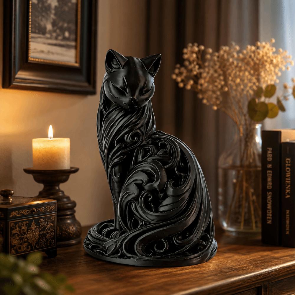 Cute Desktop Cat Ornaments 3D Printed Sitting Cat Sculpture Cat Statue  Bedroom Decor
