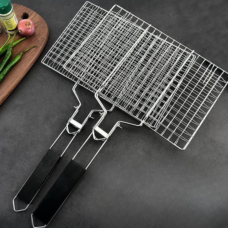 304 Stainless Steel BBQ Mesh Non Stick Grilling Basket Grill Mesh Mat Meat Vegetable Steak Picnic Party Barbecue Tool