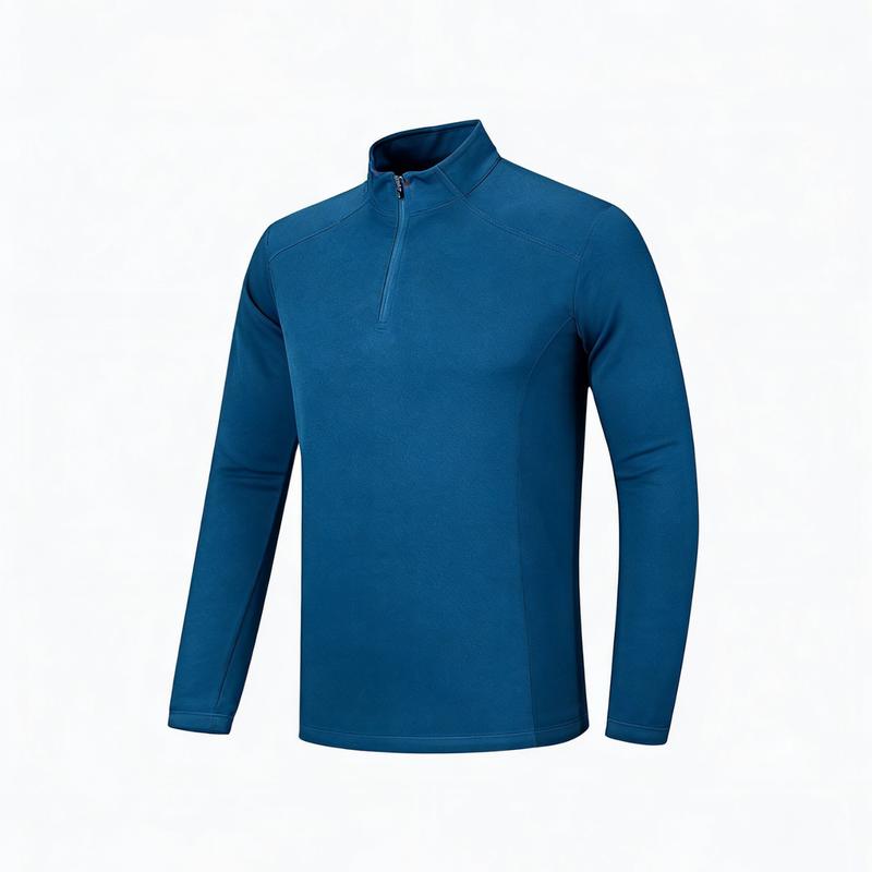 PERFEITO CRIATIVO Men's Stand-Up Collar Long Sleeve T-Shirt