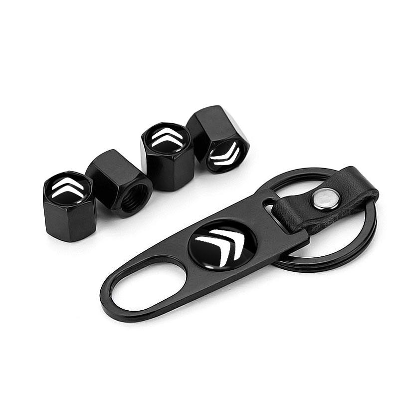 Car Badge Keychain Keyring With Tire Valve Cap Car Accessories For Citroen DS3 DS4 DS5 LS DS6 C1 C2 C3 C4 C5 C6 C8 Grand Picasso sdcr63