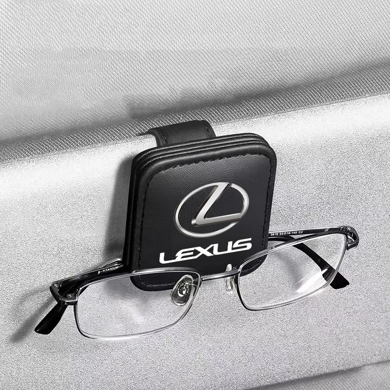 Car Sunglasses Holder Magnetic Leather Clip Ticket Holder For LEXUS RX300 RX330 RX350 IS250 LX570 Is200 Is300 Ls400 Accessories
