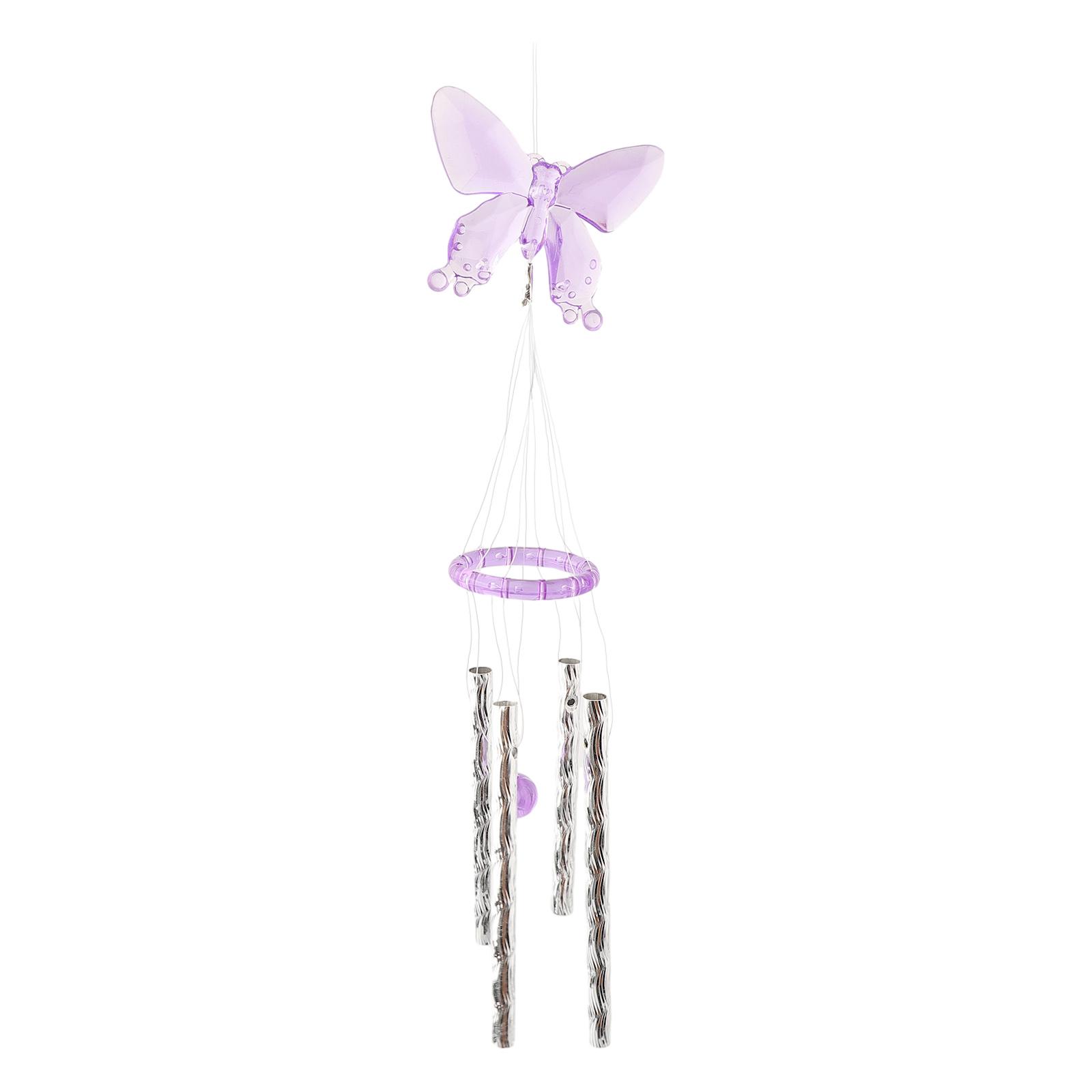 

1 Pcs Wind Chimes Butterfly Outdoor Yard Garden Home Decor Ornament W/ Metal Tubes Garden Decoration Accessories