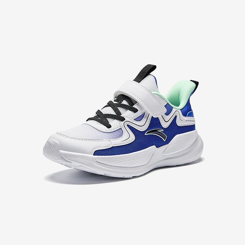 Anta Kids Mesh Comfortable Versatile Lightweight Shock Absorbing Low Top Running Shoes Men Running Shoes White Blue A12445555-1