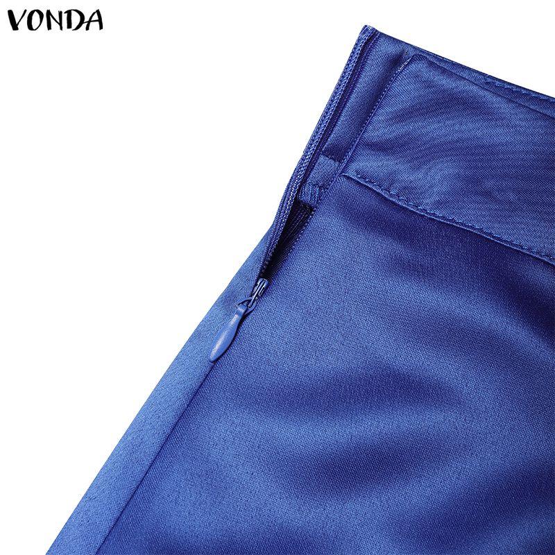 VONDA Elegant Women Side Zip-up Waist Layers Ruffled Irregular Casual Party Satin Skirts Dress