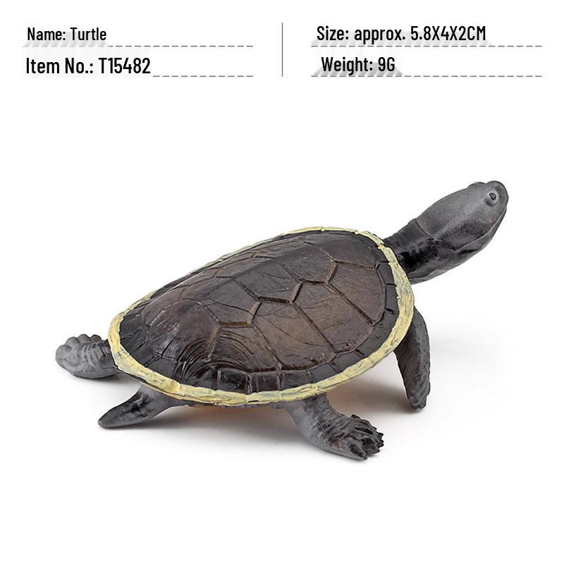 Cross-Border Amphibian Reptile Figurine - Alligator Snapping Turtle, Red-Eared Slider, Musk Turtle, Chinese Softshell Figurine Toy
