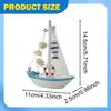 Mini Sailboat Model Beach Nautical Decorative Crafts Table Ornament Home Decor for Housewarming
