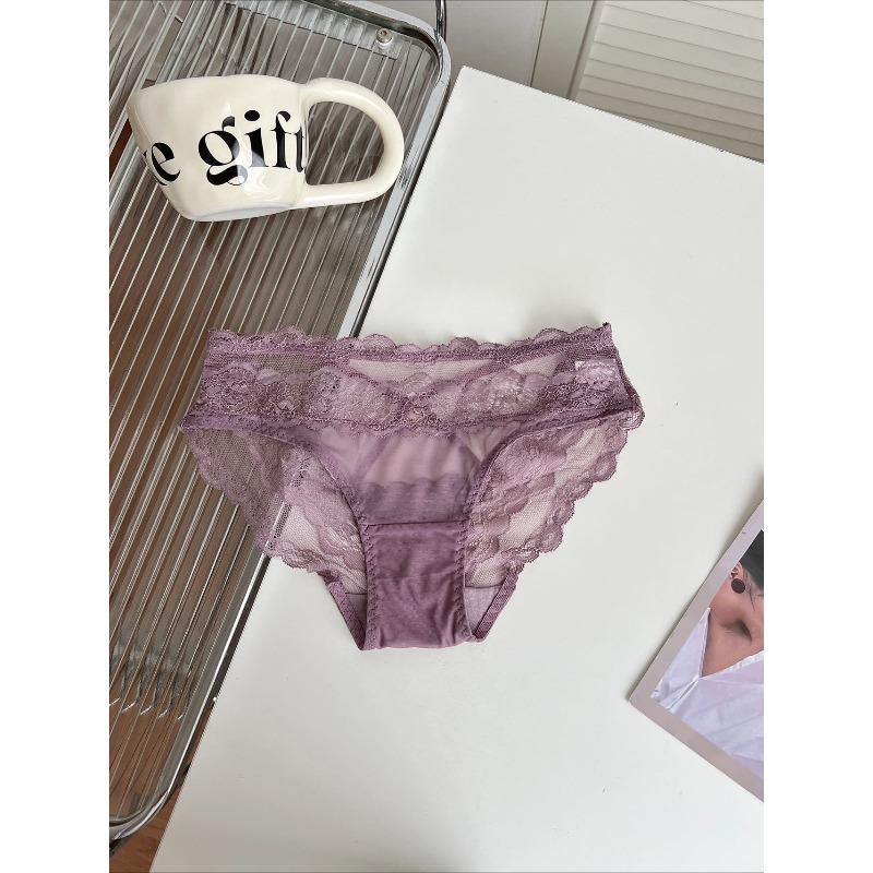 Lady Summer Pure Desire Sexy Lace Cross Thin Band Hollow Beautiful Buttock Triangle Briefs