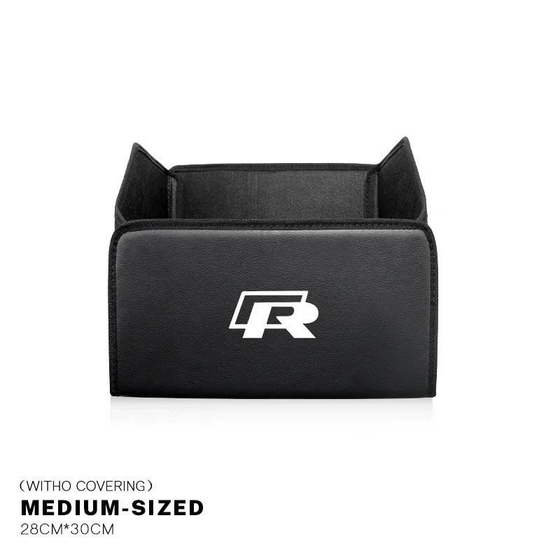 Car Trunk Storage Box Leather Sundries Organizer Travel Bag For VW R Line GTI Polo Golf Passat CC Tiguan Arteon Touareg Scirocco