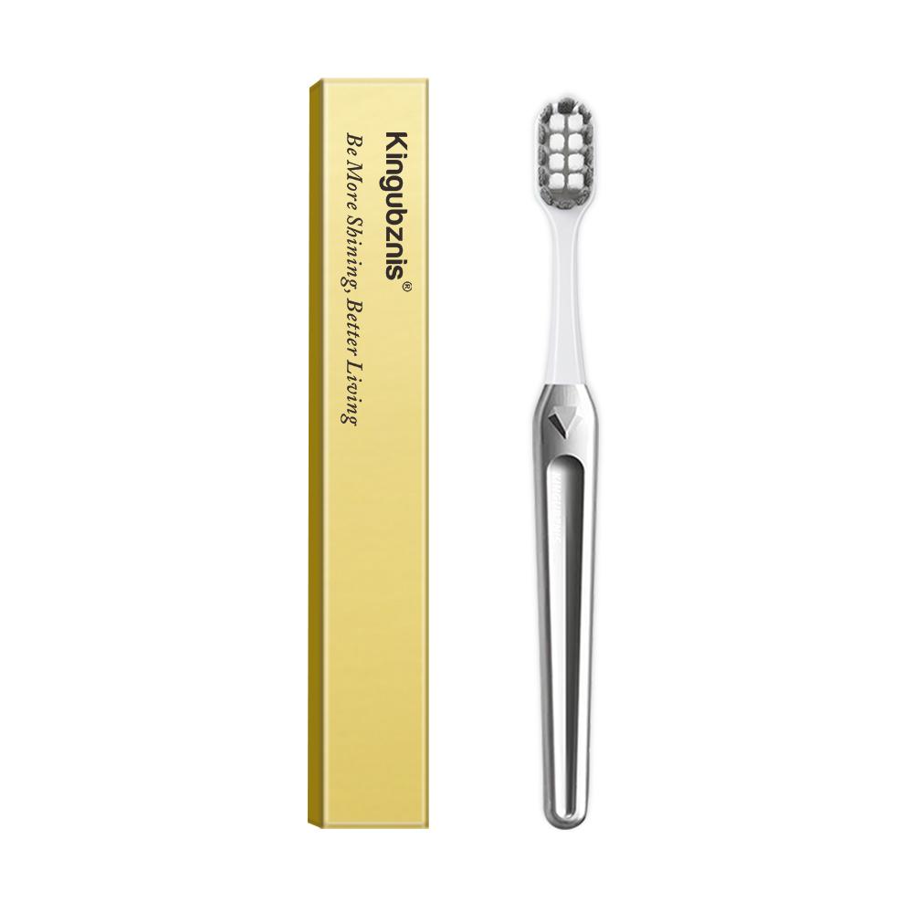 Kingubznis Gold Toothbrush Luxury Gold Silver Teeth Brush Men Women Adult Toothbrushes New Electroplated Dental Brushes