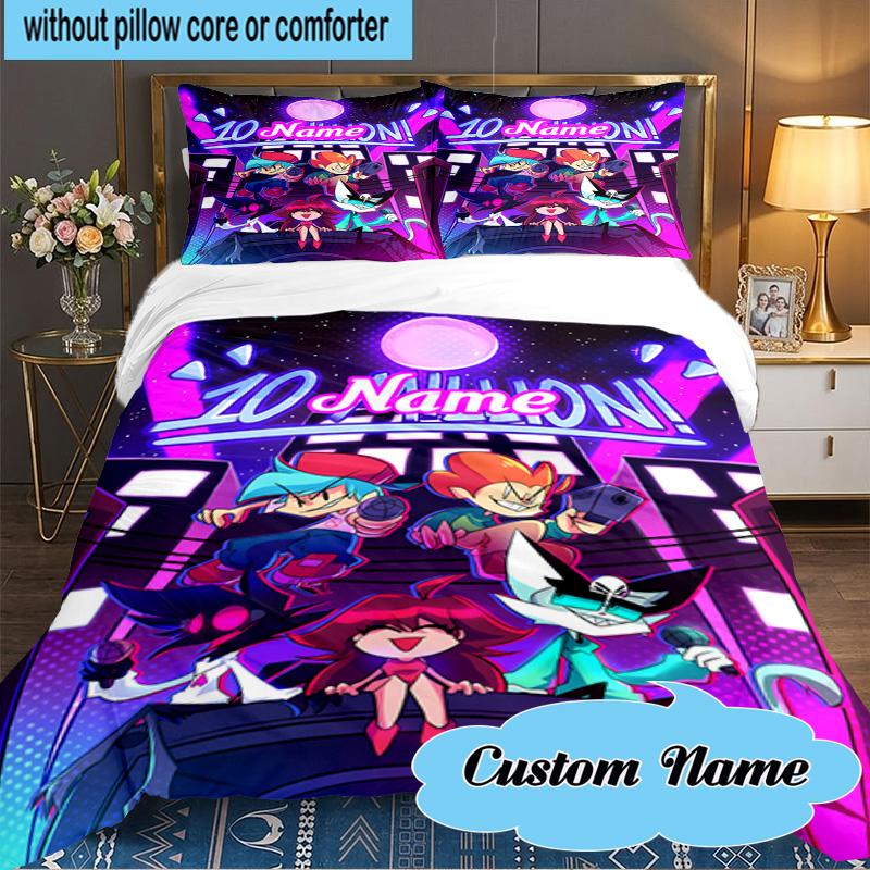 Juego de Ropa de Cama Personalizado de 3 Piezas para Viernes por la Noche Incluyendo 1 Funda de Edredón y 2 Fundas de Almohada para Dormitorio, Regalo para Residencia Universitaria Decoración del Hogar