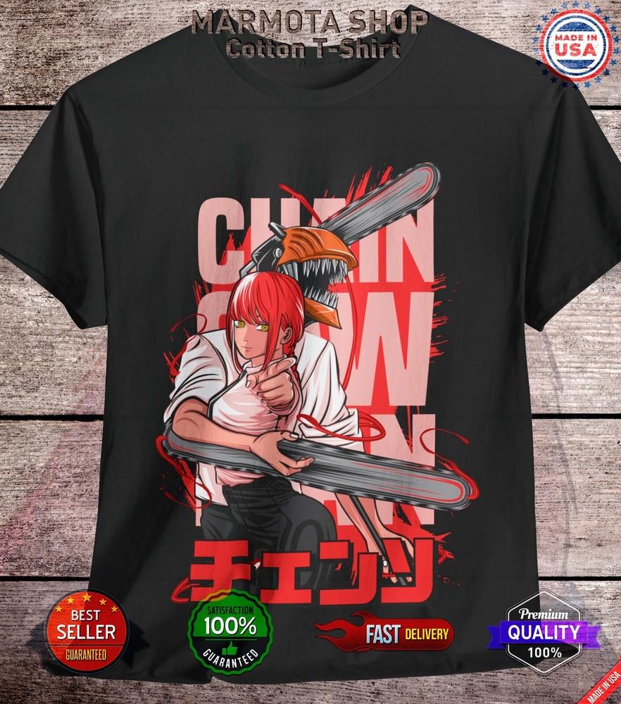 

Makima Chainsaw Man Denji Shirt Anime Tee T-Shirt Pochita Horror Manga Otaku M