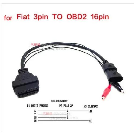 

For Fiat 3PIN OBD1 to OBD2 for FIAT 3PIN to 16PIN Diagnostic Tool Cable for Fiat 3PIN to OBD/OBD2 Car Cable for fiat 3pin