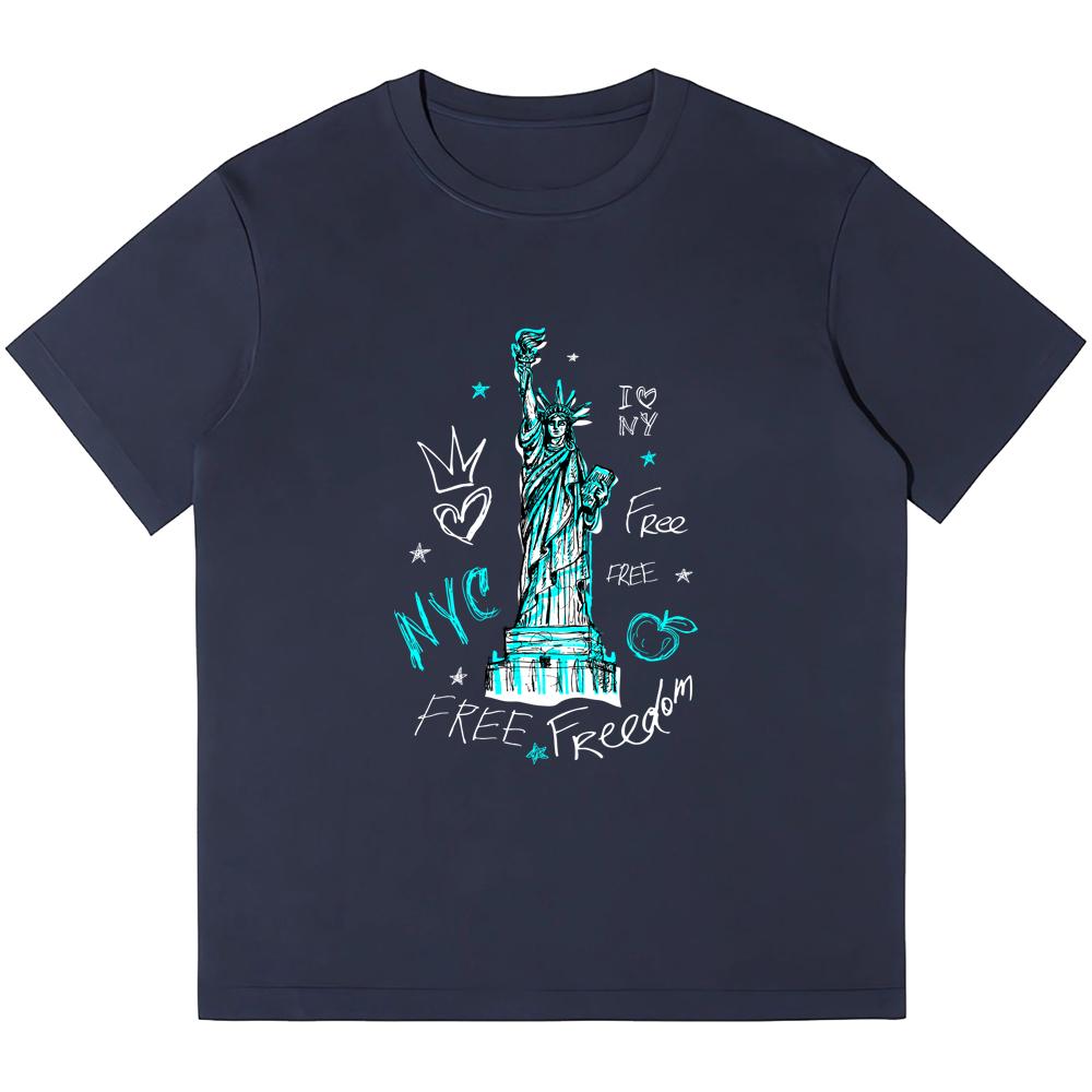 

230GSM плотные хлопковые мужские футболки с бесплатным нью-йоркским принтом в стиле ретро, ​​панк-футболка Harajuku, повседневные уличные футболки