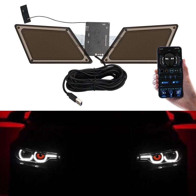 

Smart LED Eye Light Screen with Mobile App Control – Decorative Car Accent Light