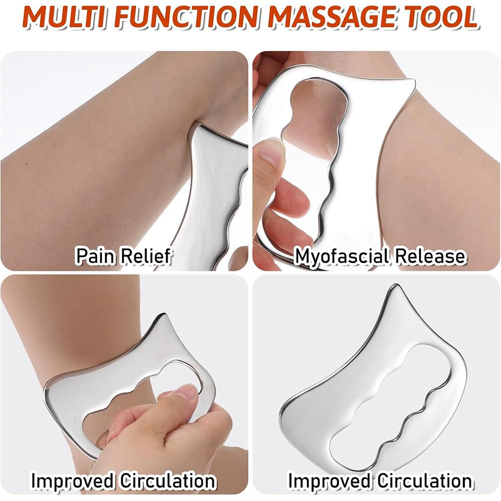 Stainless Steel Gua Sha Muscle Scraper Tool for Face Body Physical Therapy, Lymphatic Drainage Massager Soft Tissue Massage Tool