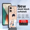 Ein Mädchen & Ihr Wachhund Handyhülle Für Redmi Note 14 13 12 11 Pro Plus S 5G 14C A3 Weiche Schwarze Handyhülle