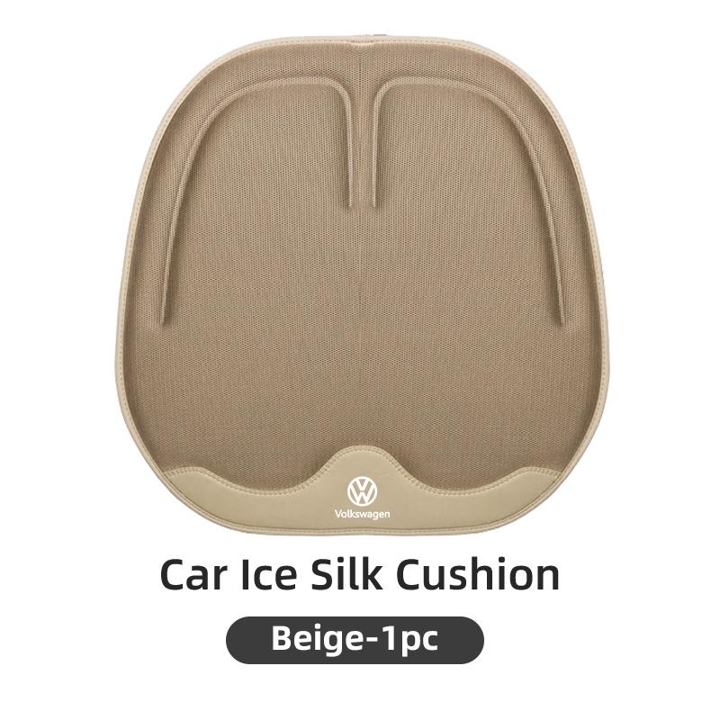 Emblems Car Seat Cushion Leather Breathable Ice Silk Pad Interior Accessories For Volkswagen VW Golf Polo Tiguan T5 Passat B6 Sc Bu2