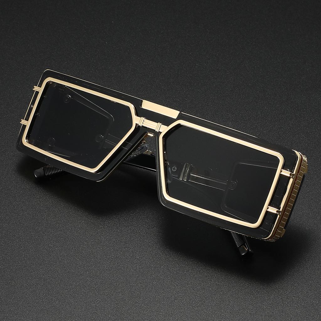Small Frame Rectangle One-Piece Punk Sunglasses Women Men  Luxury Brand Vintage Shield Goggles Eyewear For Ladies Sunglass