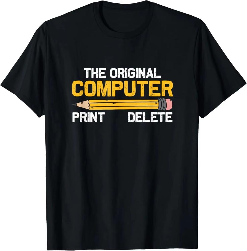 Der Originale Computer Eine Interessante Satire auf Programmierer Bleistift Geschenke T-Shirts Bedruckte Grafiken T-Shirts Damenbekleidung