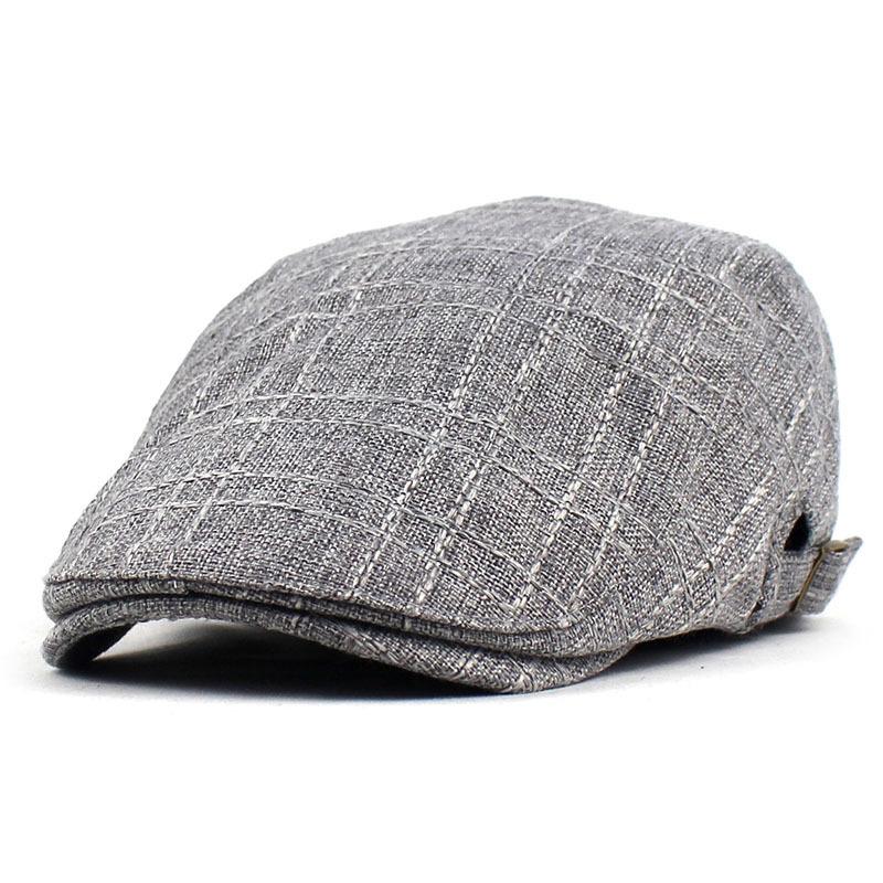 Berretto in cotone e lino moda uomo e donna berretto traspirante nuovo cappello a righe forward