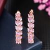 Sweet and Luxury Pink Heart Shaped CZ Large Hoop Earrings